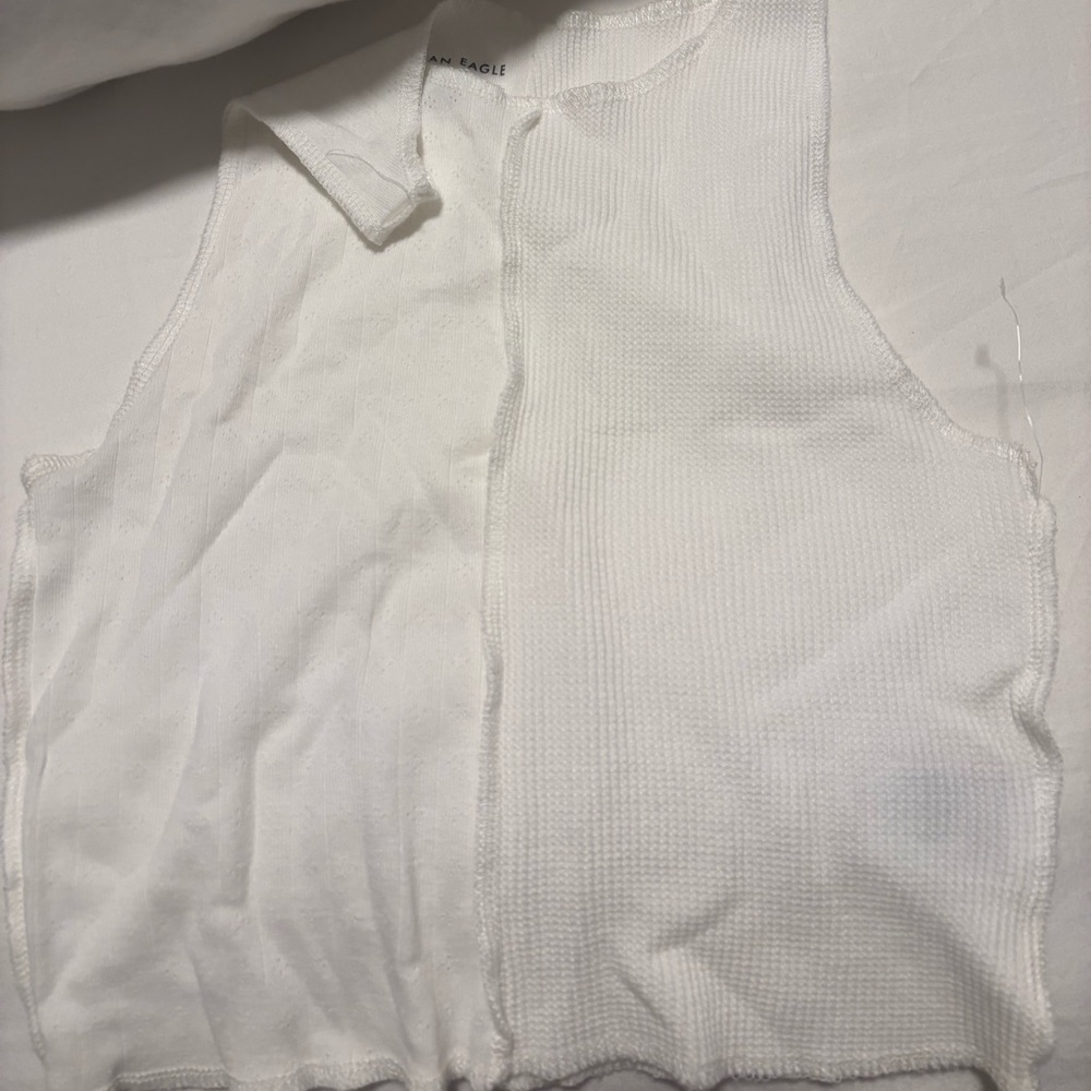 American Eagle Outfitters White Sleeveless Top